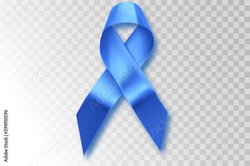 Cancer men. Awareness of men health in November with blue prostate cancer ribbon on transparent background. Supporting people living and illness.