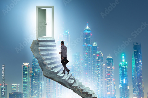 Concept of career ladder and door with businessman © Elnur