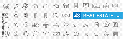 Fotografiet Real Estate icons collection vector