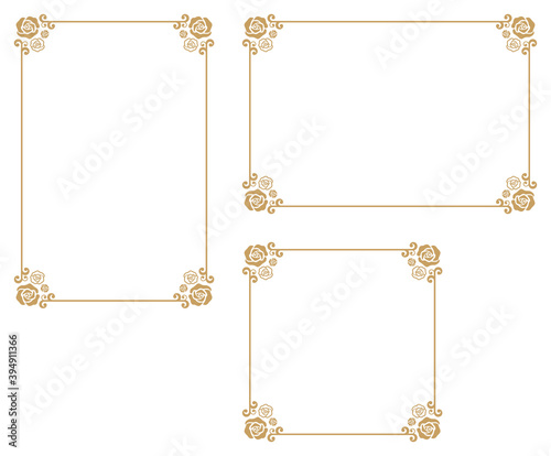 Decorative frame with rose theme.A frame that gave a change in size to the same design.Good frame for a4 size paper.Certificate frame.
