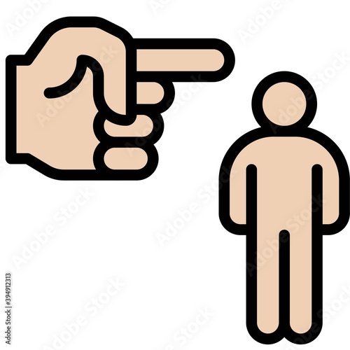 Hand pointing at human icon, Protest related vector