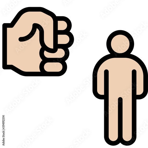 Fist with human icon, Protest related vector
