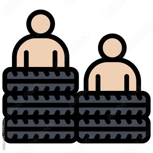 Tires barrier icon, Protest related vector