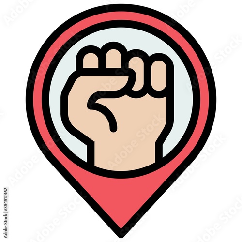 Protest location icon, Protest related vector