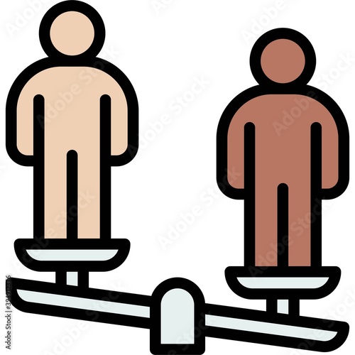 Unbalanced scale with two human icon, Protest related vector