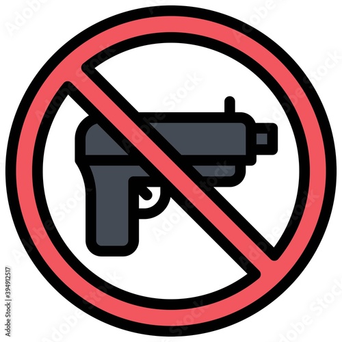 No weapon icon, Protest related vector