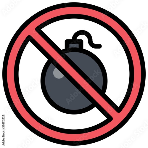 No bomb icon, Protest related vector