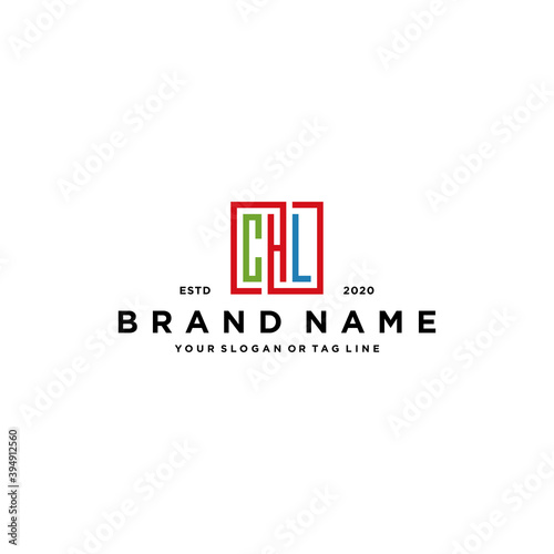 letter CHL square colorful logo design vector photo