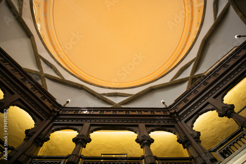Yellow dome in ceiling at the Prince of Wales Museum in Mumbai - Chhatrapati Shavaji Maharaj Vastu photo