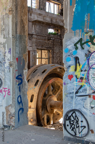 Abandoned factory in Keratsini, Greece photo