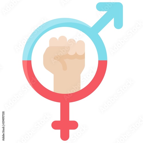 Male and female equality icon, Protest related vector