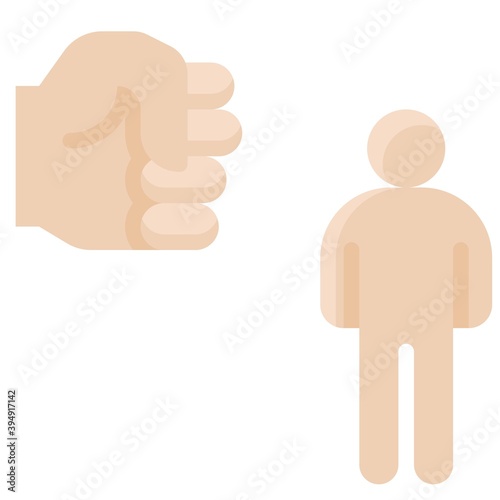 Fist with human icon, Protest related vector