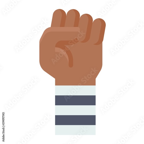 Prisoner raised fist icon, Protest related vector