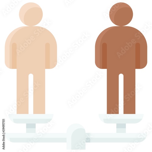 Balanced scale with two human icon, Protest related vector