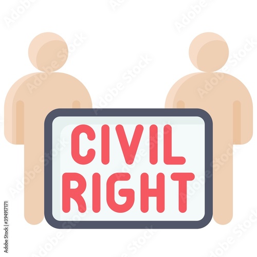 Protester with civil right sign icon, Protest related vector