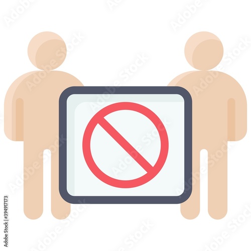 Protester with stop sign icon, Protest related vector