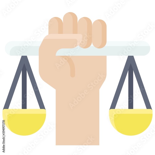 Fist with scale icon, Protest related vector