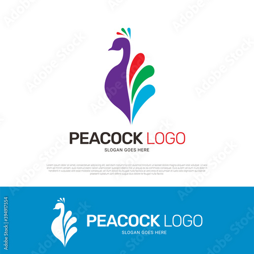 Peacock bird logo design