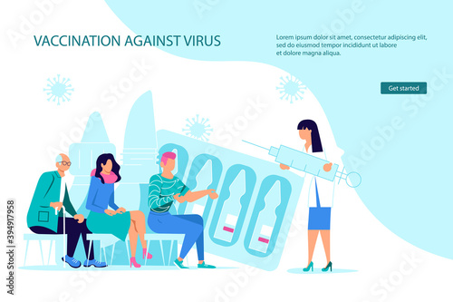Vaccination against coronavirus Landing webpage template