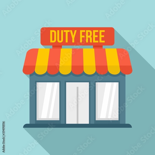 Duty free shop icon. Flat illustration of duty free shop vector icon for web design