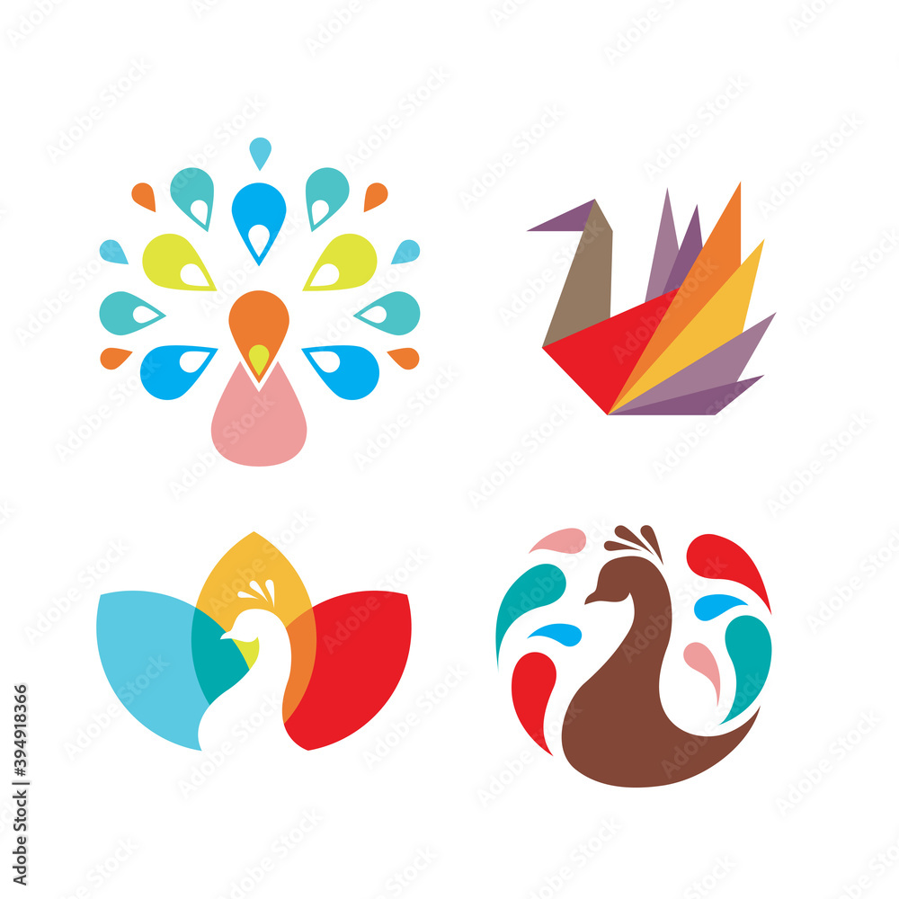 Peacock bird logo design