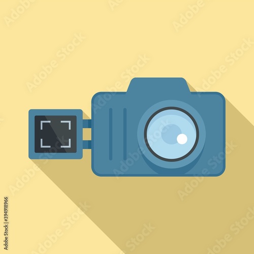 Screen recording camera icon. Flat illustration of screen recording camera vector icon for web design