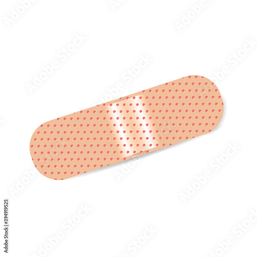 Long adhesive plaster isolated on white, adhesive plaster wound heal for icon. Adhesive bandage elastic medical plaster, stick tape elastic for cure first aid.
