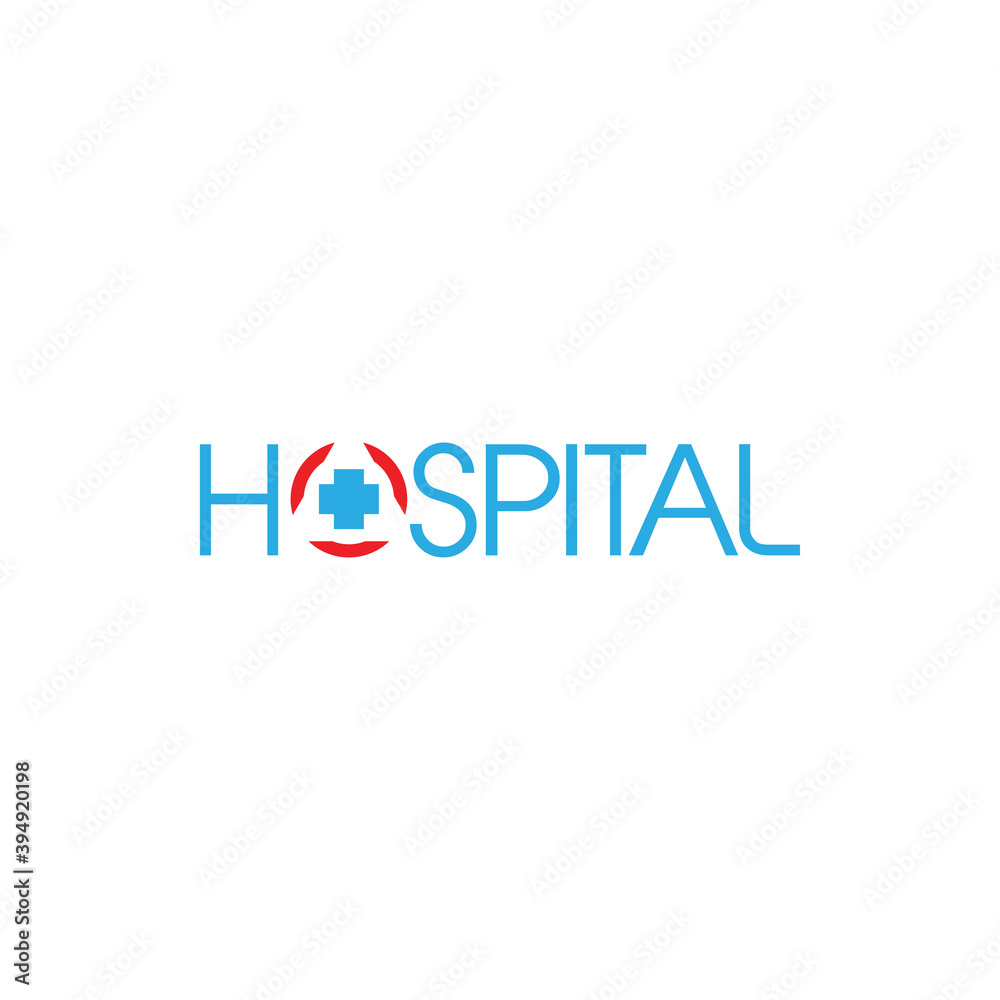 Hospital letter logo design vector