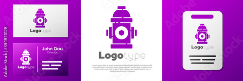 Logotype Fire hydrant icon isolated on white background. Logo design template element. Vector Illustration.