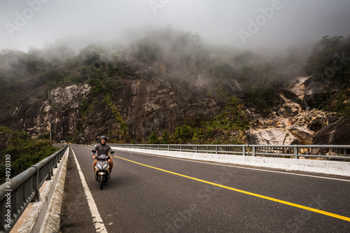 Handsome man on motorbike trip to Dalat © sitriel