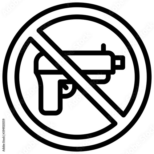 No weapon icon, Protest related vector