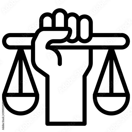 Fist with scale icon, Protest related vector