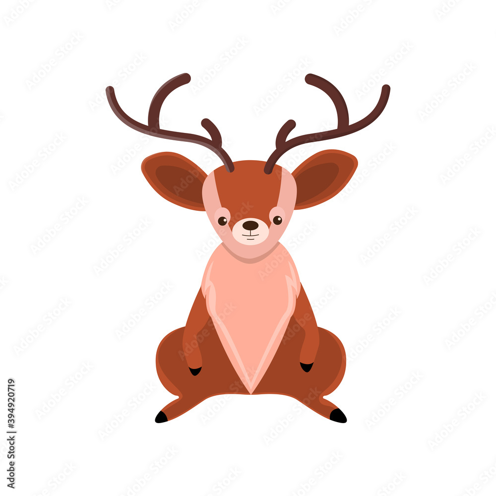 Christmas Deer Icon Vector Flat Background Christmas Deer Icon Vector Flat Background