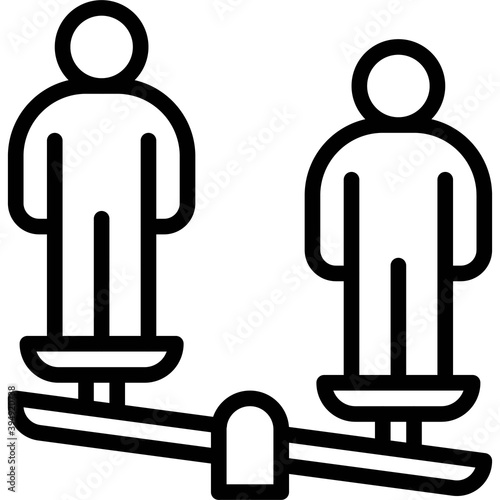 Unbalanced scale with two human icon, Protest related vector