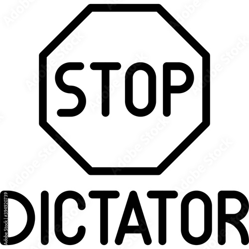 Stop dictator icon, Protest related vector