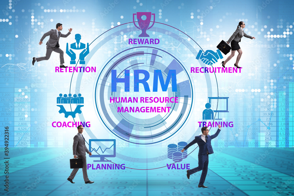 HRM - Human resource management concept with businessman HRM - Human resource management concept with businessman