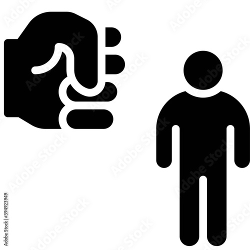 Fist with human icon, Protest related vector