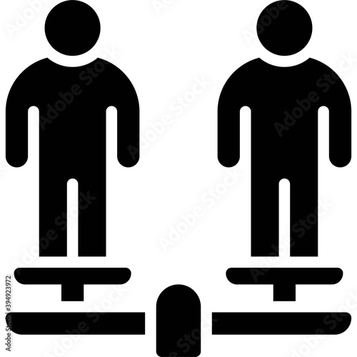 Balanced scale with two human icon, Protest related vector