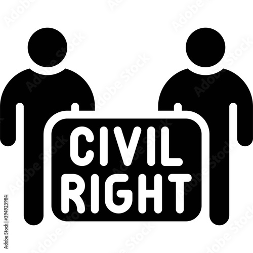 Protester with civil right sign icon, Protest related vector
