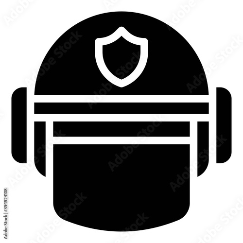 Riot protection helmet icon, Protest related vector
