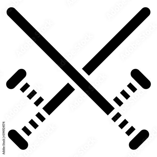 Batons icon, Protest related vector