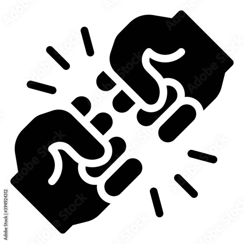 Fist crashing icon, Protest related vector