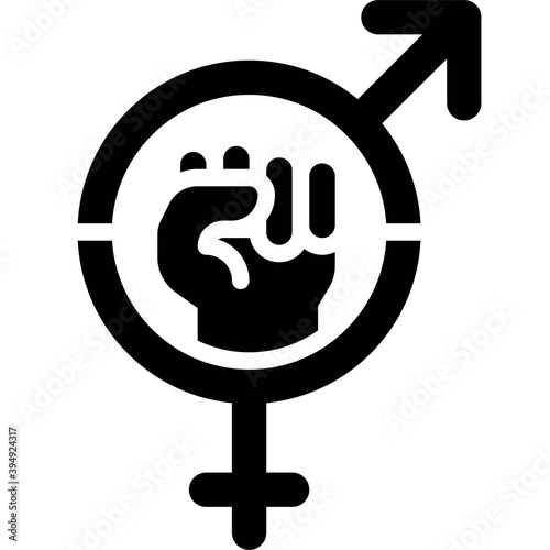 Male and female equality icon, Protest related vector