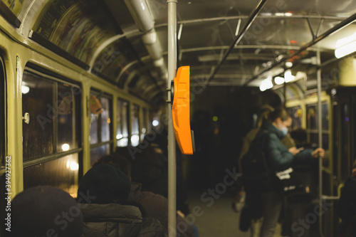 Passengers in a tram