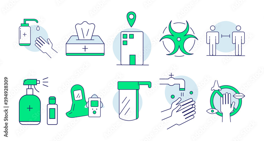 Hygiene icon print doodle set Hygiene icon print doodle set