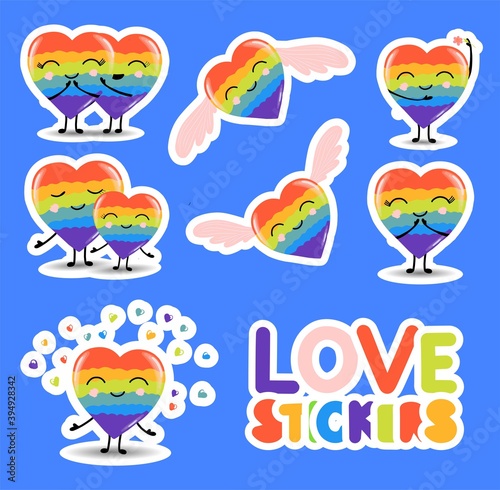 LOVE LGBT STICKERS. Valentine's Day. Relationships and love. Romantic stickers