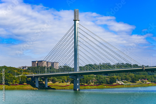 Cityscape of Wuxiang Bridge in Nanning, Guangxi, China