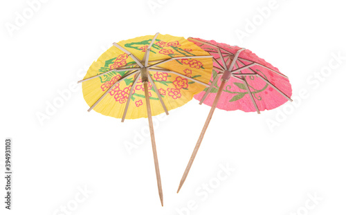 cocktail umbrellas isolated