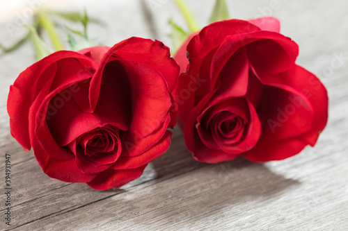 Hearts of red roses