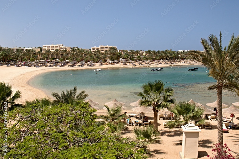 View of Brayka Bay Reef Resort in Marsa Alam with Red Sea. 20th April 2018. Egypt.